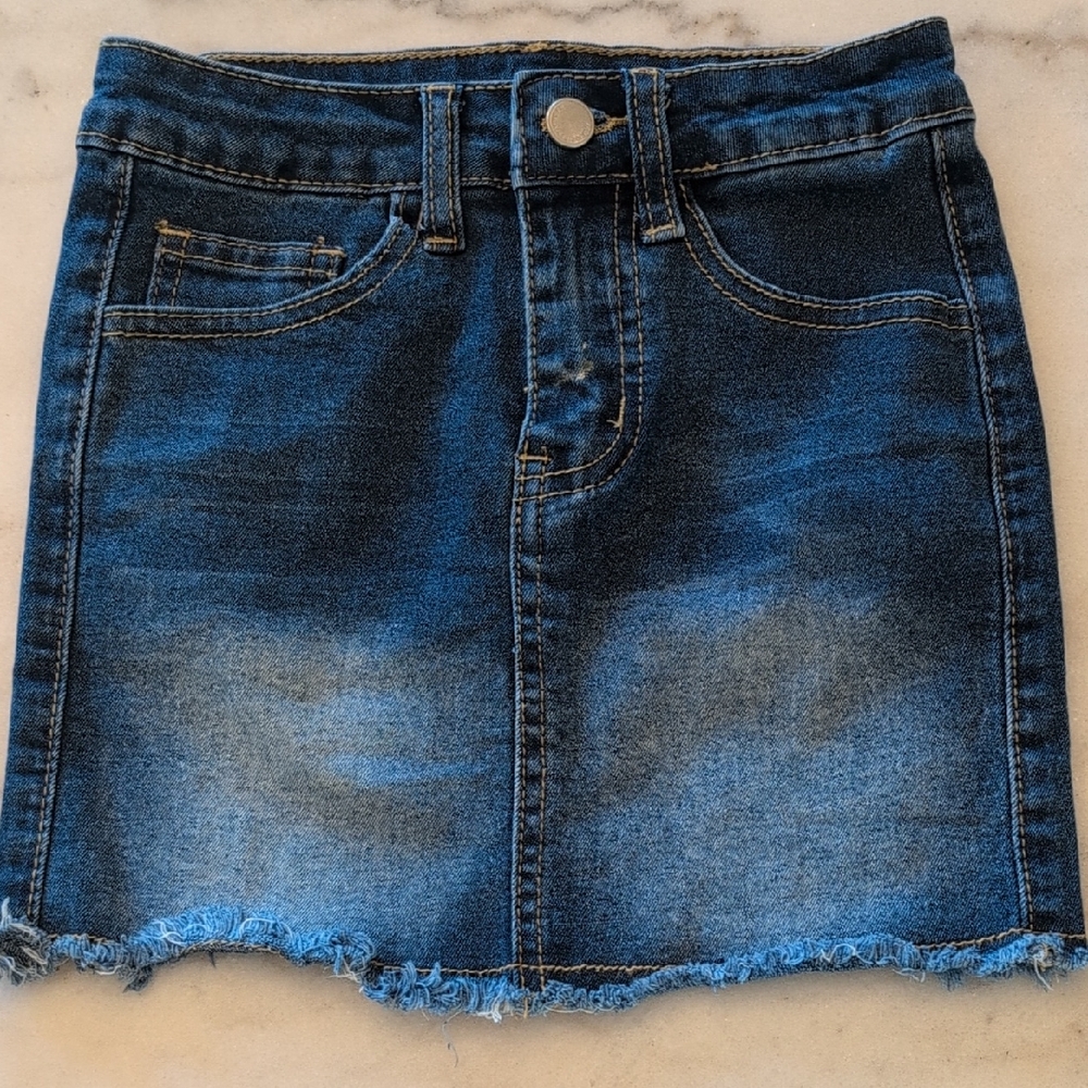 Girls Denim Jean Mini Skirt